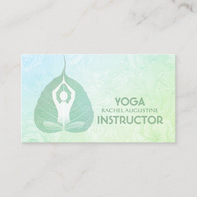 Tarjeta De Visita Estudio de instrucción de yoga Meditación Pose Bod (Anverso)