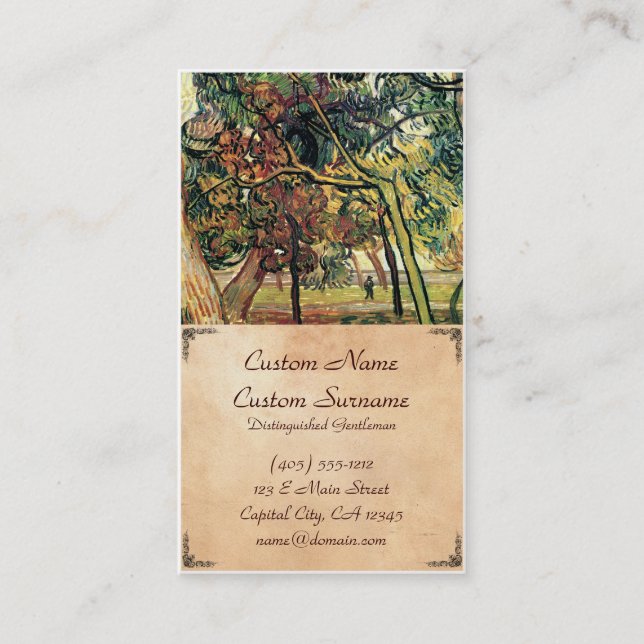 Tarjeta De Visita Estudio de los árboles de pino Vincent van Gogh (Anverso)