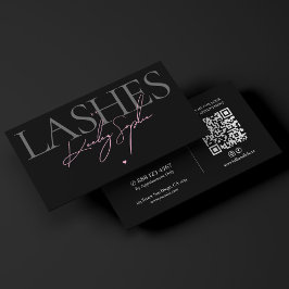 Tarjeta De Visita Estudio de Pestañas Black Pink Artista de Maquilla