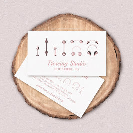 Tarjeta De Visita Estudio de Piercing del Cuerpo de Oro Rosa