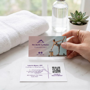 Tarjeta De Visita Estudio de Pilates Negocio   Código de barras colo