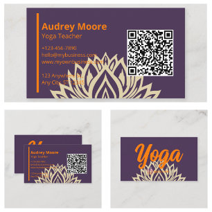 Tarjeta De Visita Estudio de Profesora de Yoga