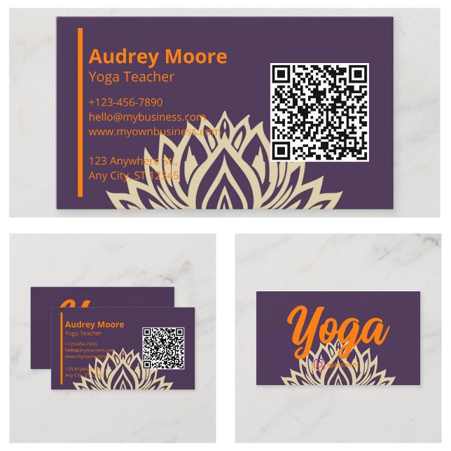 Tarjeta De Visita Estudio de profesores de yoga (Yoga Teacher Studio Business Card
)