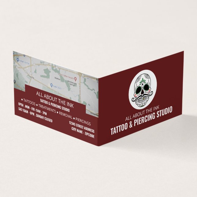 Tarjeta De Visita Estudio de Tattoo & Body Piercing, Cita (Exterior)