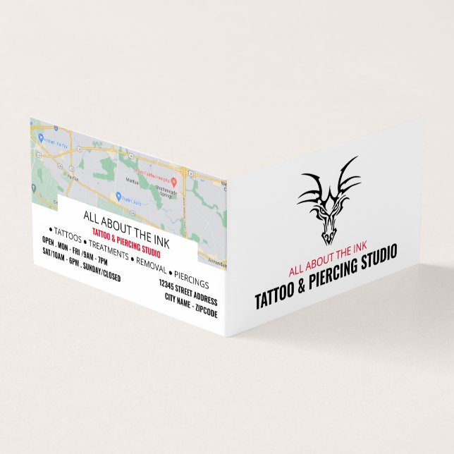 Tarjeta De Visita Estudio de Tattoo & Body Piercing, Cita (Exterior)