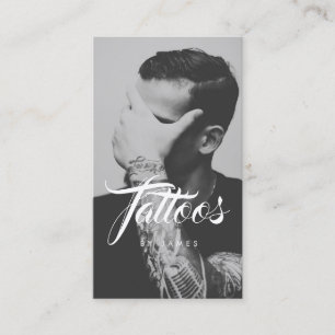 Tarjeta De Visita Estudio de tatuajes artista de tatuajes foto tarje