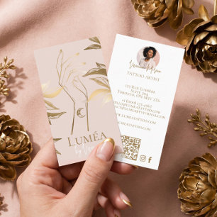 Tarjeta De Visita Estudio de Tatuajes de Lujo Rosa Chic con Artista 