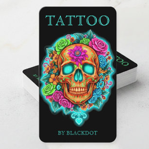Tarjeta De Visita Estudio de Tatuajes Marca Tatuadores Profesionales