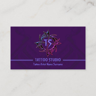 Tarjeta De Visita Estudio de Tatuajes Minimalista Moderno Vintage Pú