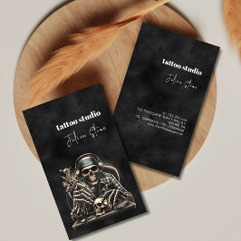 Tarjeta De Visita Estudio de tatuajes negros