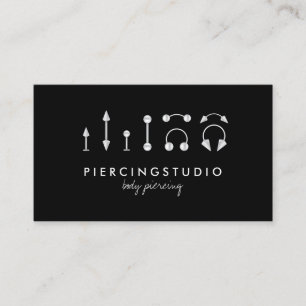 Tarjeta De Visita Estudio de Tatuajes Piercing Black
