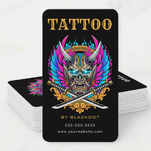 Tarjeta De Visita Estudio de Tatuajes Profesional Tienda de Tatuajes