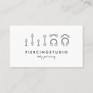Tarjeta De Visita Estudio de Tatuajes y Piercings Grey