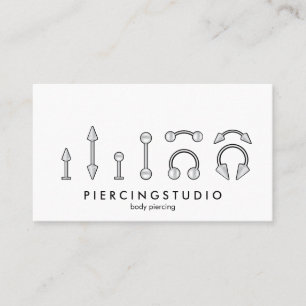 Tarjeta De Visita Estudio de Tatuajes y Piercings Grey