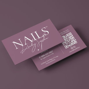 Tarjeta De Visita Estudio de uñas de técnico de uñas minimalista Ros