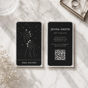 Tarjeta De Visita Estudio de Uñas Manos Celestiales Místicas Elegant