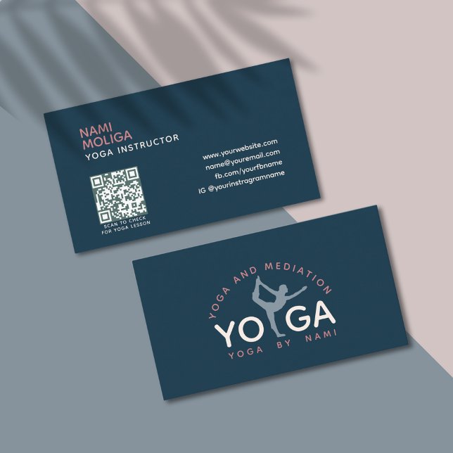 Tarjeta De Visita Estudio de yoga simple rosa rosa oscuro minimalist (Subido por el creador)