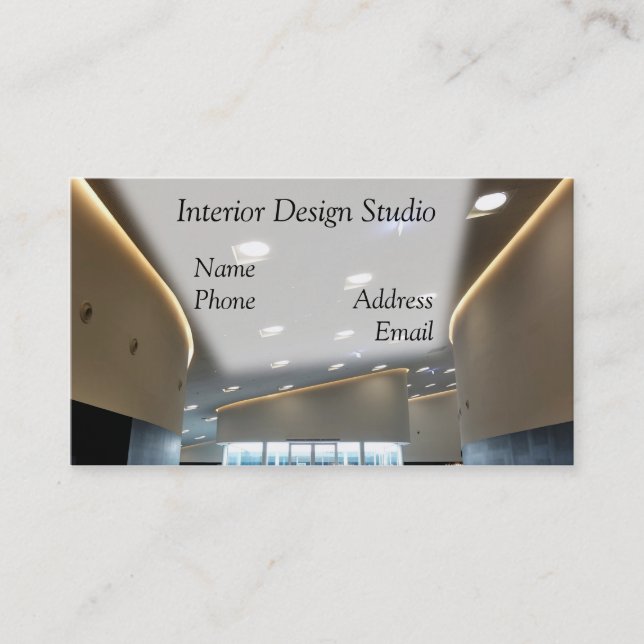 Tarjeta De Visita Estudio del diseño interior (Anverso)