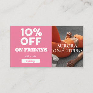 Tarjeta De Visita Estudio especial de yoga del código de descuento d
