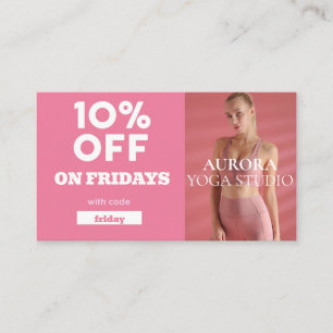 Tarjeta De Visita Estudio especial de yoga del código de descuento d