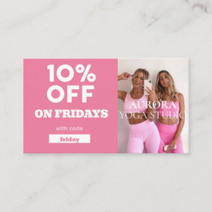 Tarjeta De Visita Estudio especial de yoga del código de descuento d