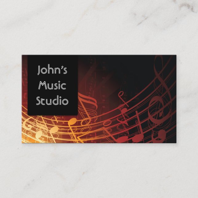 Tarjeta De Visita Estudio musical elegante musical (Anverso)