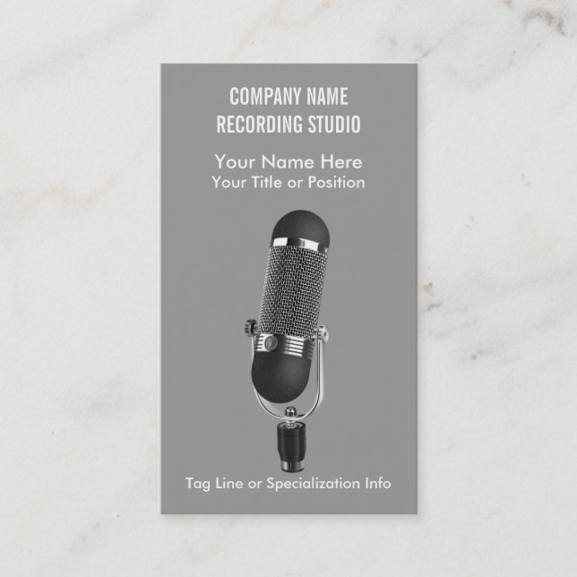 Tarjeta De Visita Estudio o entretenimiento de la música del (Anverso)