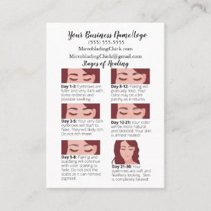 Tarjeta De Visita Etapas de microblando de curación y atención poste