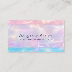 Tarjeta De Visita Etéreo Iridescente Rosa Pastel Suave Aqua Azul