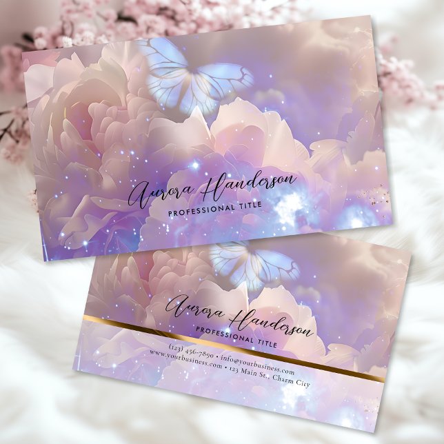 Tarjeta De Visita Ethereal Peony Butterfly (Subido por el creador)