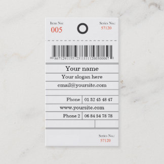 Tarjeta de visita etiqueta