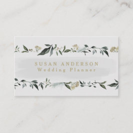 Tarjeta De Visita Eucalipto foliage moderno verde gris elegante