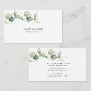 Tarjeta De Visita Eucalipto Moderno Minimalista Elegante Script