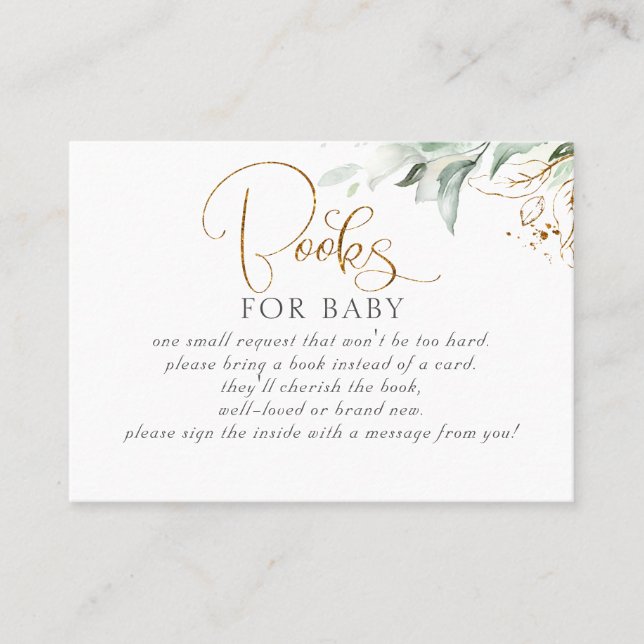 Tarjeta De Visita Eucalyptus Gold Greenereneration Baby Books Solici (Anverso)