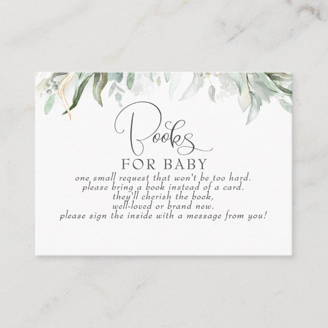 Tarjeta De Visita Eucalyptus Gold Greenereneration Baby Books Solici (Anverso)