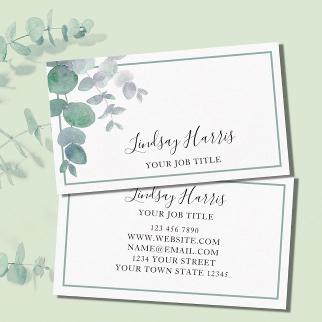 Tarjeta De Visita Eucalyptus Greenery (Subido por el creador)