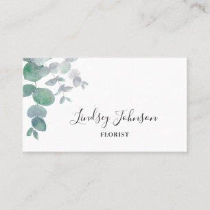 Tarjeta De Visita Eucalyptus Greenery Florist
