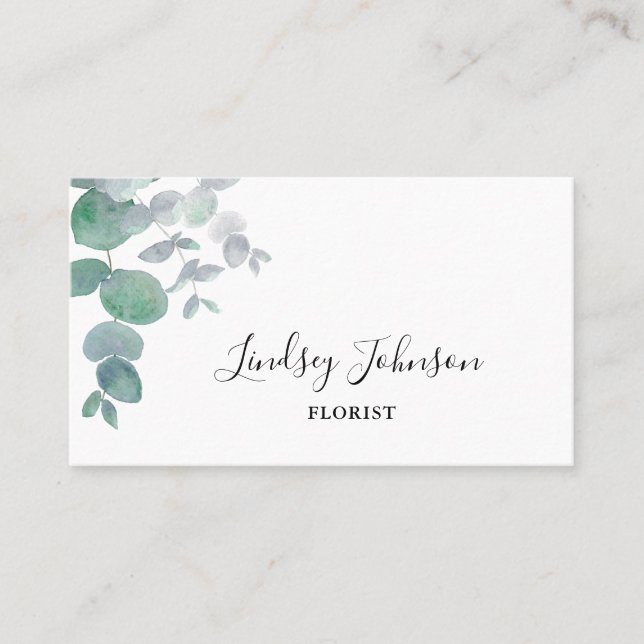 Tarjeta De Visita Eucalyptus Greenery Florist (Anverso)