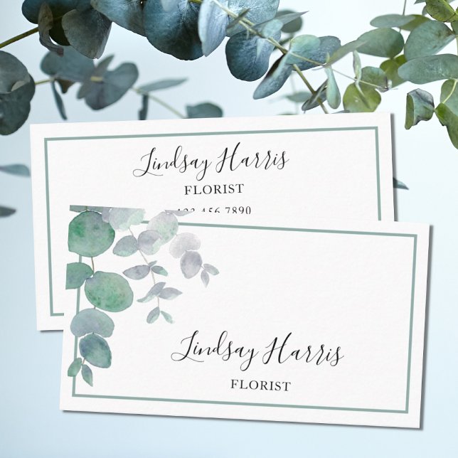 Tarjeta De Visita Eucalyptus Greenery Florist (Subido por el creador)
