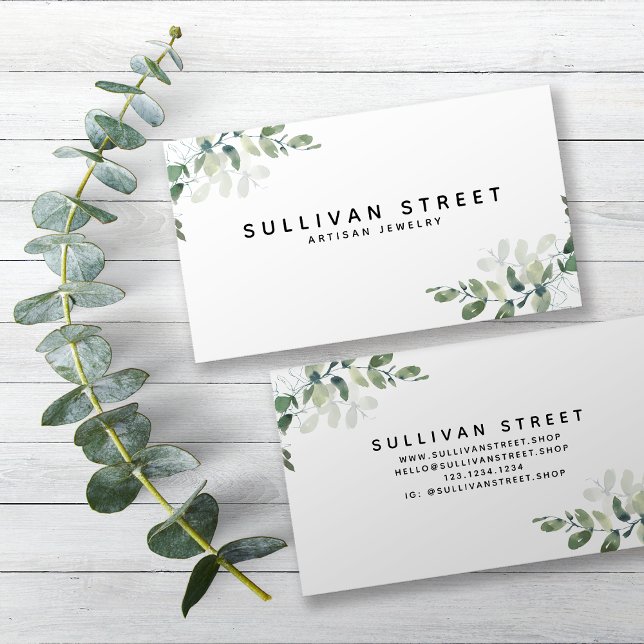 Tarjeta De Visita Eucalyptus Greenery Joyería (Subido por el creador)