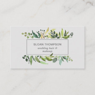 Tarjeta De Visita Eucalyptus Greenery Watercolor Gris