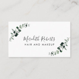 Tarjeta De Visita Eucalyptus Sencillo Cabello Elegante y Maquillaje