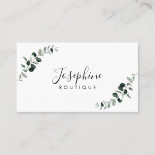 Tarjeta De Visita Eucalyptus Simple Elegante Diseñador Joyero