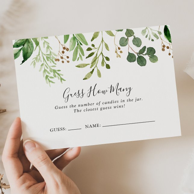 Tarjeta De Visita Eucalyptus Simple Floral Adivina Cuántos Juego (Subido por el creador)