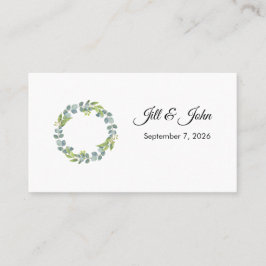 Tarjeta De Visita Eucalyptus Wreath Landscape Wedding Guest Book