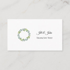 Tarjeta De Visita Eucalyptus Wreath Wedding Thank You Card