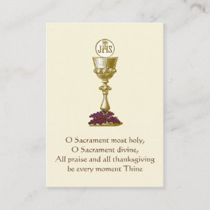 Tarjeta De Visita Eucharist Chalice Comunidad católica religiosa