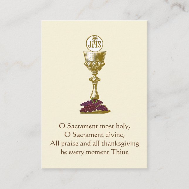 Tarjeta De Visita Eucharist Chalice Comunidad católica religiosa (Anverso)