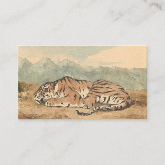 Tarjeta De Visita Eugene Delacroix - Tigre real (Anverso)
