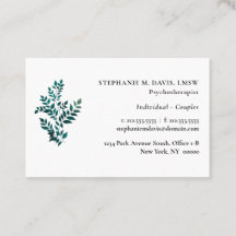 Tarjeta de visita Euro para Planta Verde Psicotera